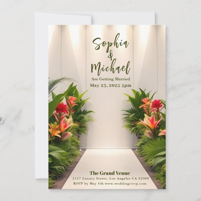 Wedding Magazine Cover Tropical Invitation (Front)