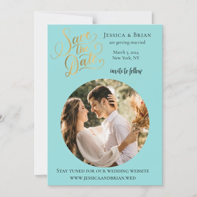 Wedding Magnetic Custom Photo Save the Date Invitation (Front)