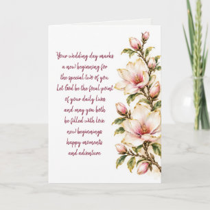 Wedding Magnolia Blossming Branch Card
