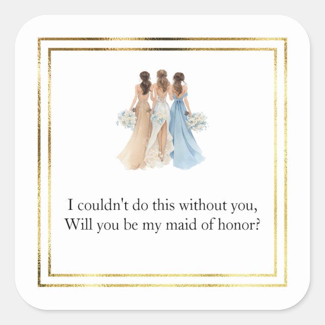 Wedding Maid of Honour Gift Stickers (Front)