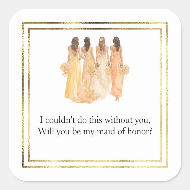 Wedding Maid of Honour Gift Stickers (Front)