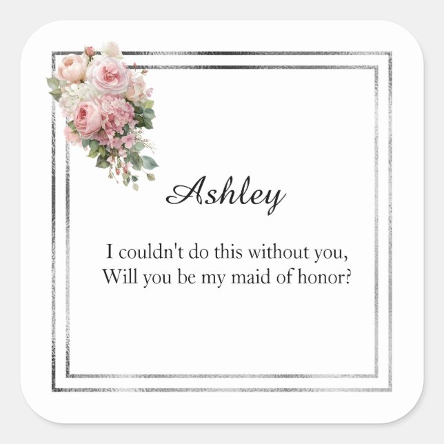 Wedding Maid of Honour Gift Stickers (Front)
