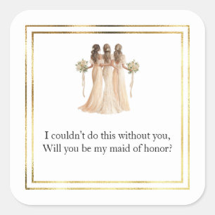 Wedding Maid of Honour Gift Stickers