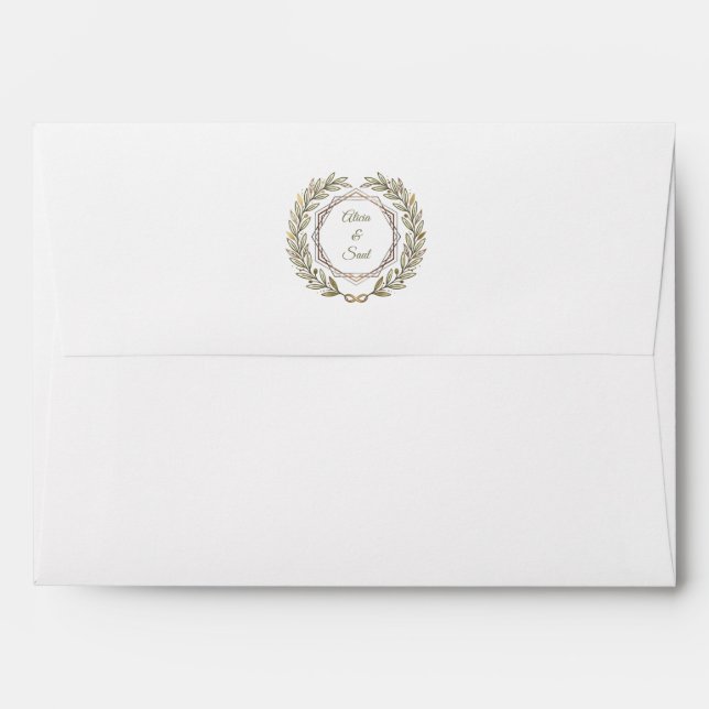 Wedding Marble and Laurel / Boda Mármol y Laurel Envelope (Back (Top Flap))