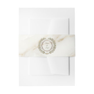 Wedding Marble and Laurel / Boda Mármol y Laurel Invitation Belly Band