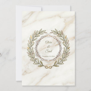 Wedding Marble and Laurel Invitation