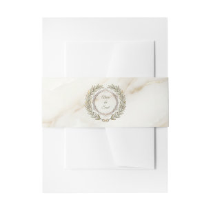 Wedding Marble and Laurel Invitation Belly Band
