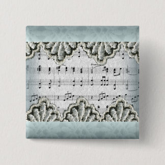 Wedding March with Lace 15 Cm Square Badge