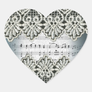 Wedding March with Lace Heart Sticker