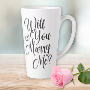 Wedding Marriage Elegant Script Proposal  Latte Mug