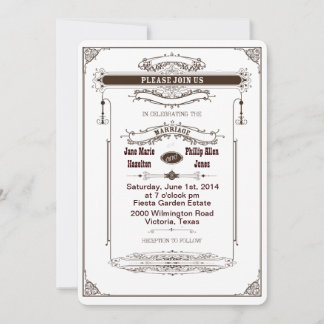 Wedding Marriage Invitation Victorian Steampunk