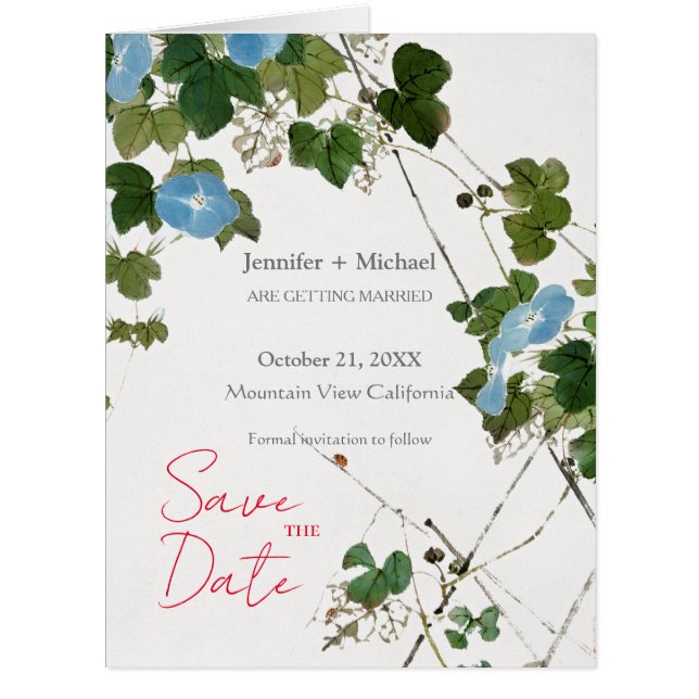 Wedding Marriage Minimalist Calligraphy Floral  (Front)