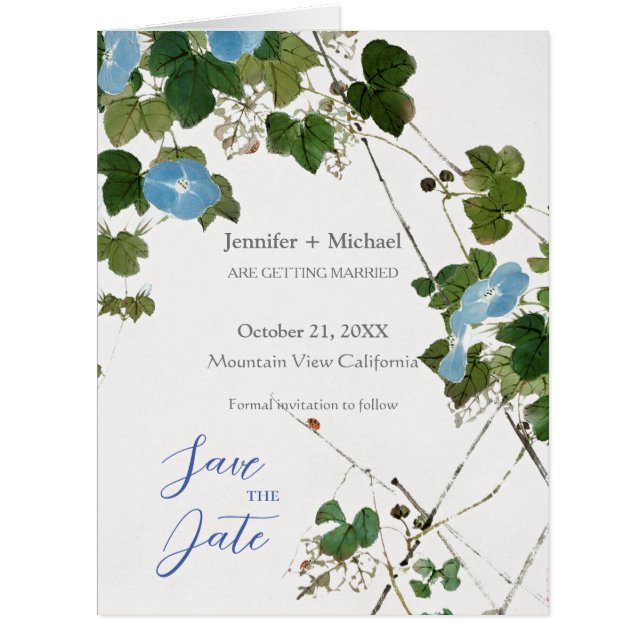 Wedding Marriage Minimalist Calligraphy Floral  (Front)