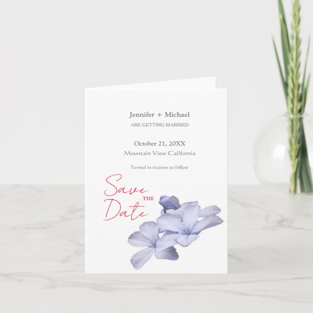 Wedding Marriage Minimalist Calligraphy Floral  Announcement (Front)