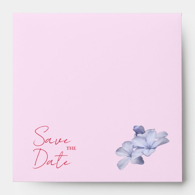 Wedding Marriage Minimalist Calligraphy Floral  Envelope (Front)