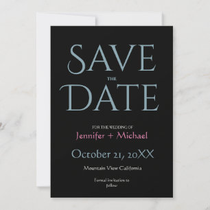 Wedding Marriage Minimalist Modern Chic Black Save The Date