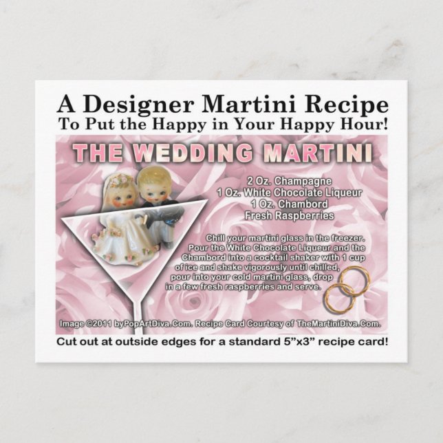 Wedding Martini Recipe Postcard (Front)