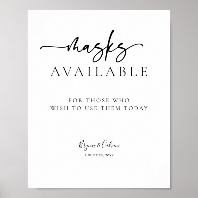 Wedding Masks Sign Reception Table Poster B613 (Front)