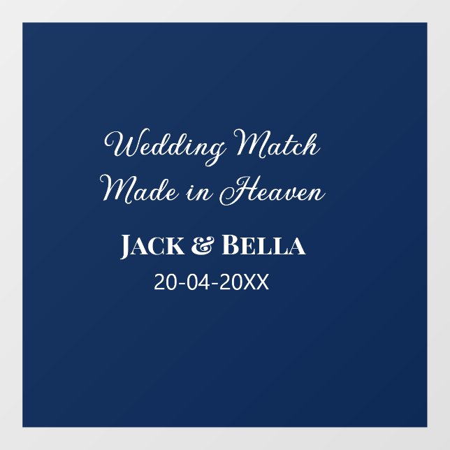 Wedding Match made in heaven wedding favours blue  (Sheet)