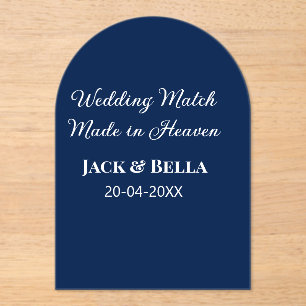 Wedding Match made in heaven wedding favours blue  Acrylic Invitations