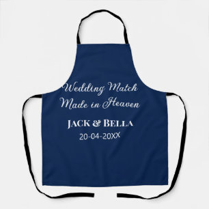 Wedding Match made in heaven wedding favours blue  Apron
