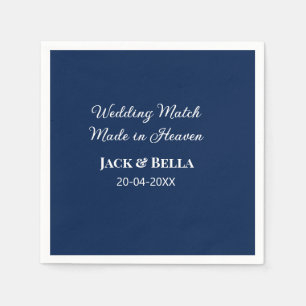 Wedding Match made in heaven wedding favours blue Napkin