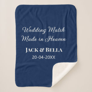 Wedding Match made in heaven wedding favours blue Sherpa Blanket
