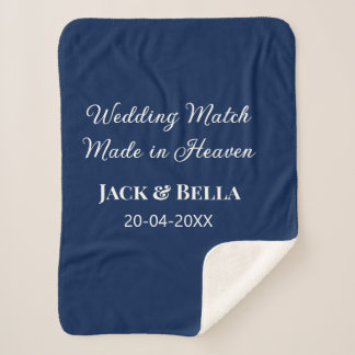 Wedding Match made in heaven wedding favours blue  Sherpa Blanket