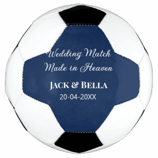 Wedding Match made in heaven wedding favours blue  Soccer Ball