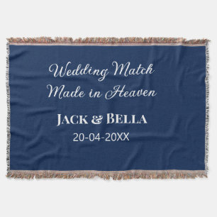 Wedding Match made in heaven wedding favours blue Throw Blanket