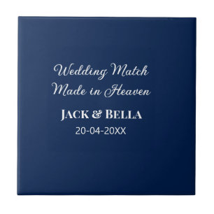 Wedding Match made in heaven wedding favours blue Tile
