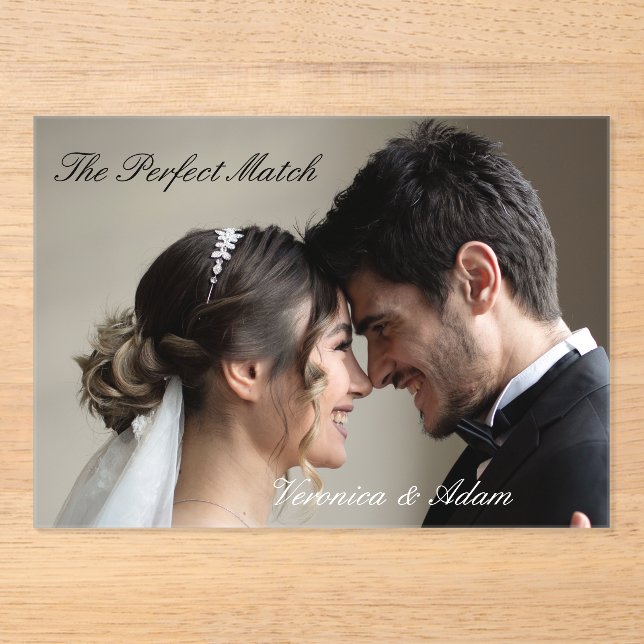 Wedding Matchbox – Perfect Match Premium Edition Acrylic Invitations (Front)