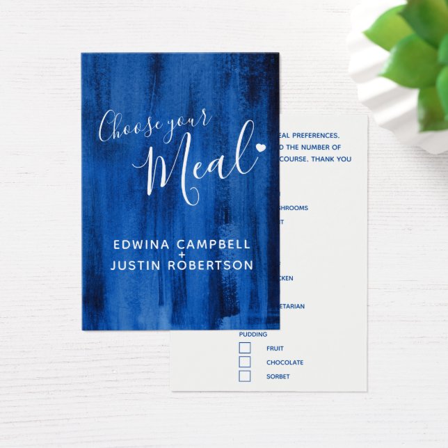 Wedding meal choice sapphire blue art  (Desk)