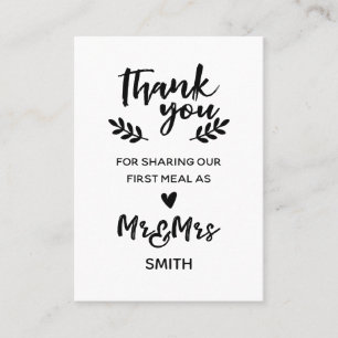Wedding Meal Thank You Card