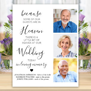 Wedding Memorial Custom 3 Photo Heaven Poem Poster