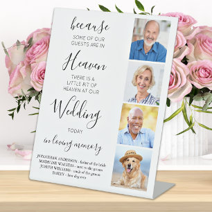 Wedding Memorial Custom 4 Photo Collage Heaven Pedestal Sign