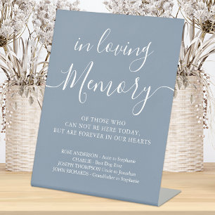 Wedding Memorial Dusty Blue In Loving Memory Pedestal Sign