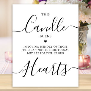 Wedding Memorial Forever Hearts This Candle Burns Poster