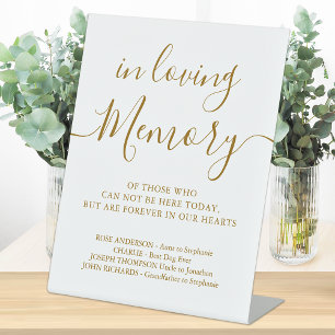 Wedding Memorial Gold Personalised Loving Memory Pedestal Sign