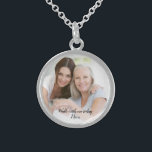 Wedding Memorial Mother Photo Bouquet Charm Sterling Silver Necklace<br><div class="desc">Personalise this charm with a photograph of your mum so you can carry her with you on your wedding day. You could wear it as a necklace or use a ribbon to add it as a bouquet charm.</div>