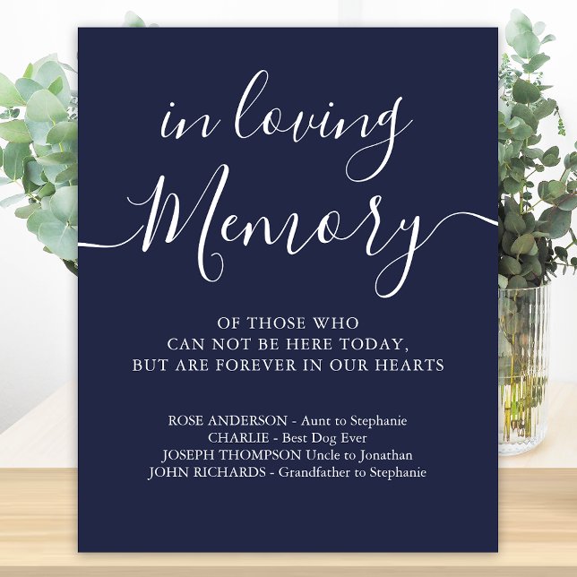 Wedding Memorial Navy Blue In Loving Memory Poster (Creator Uploaded)