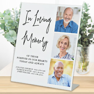 Wedding Memorial Personalise 3 Photo Loving Memory Pedestal Sign