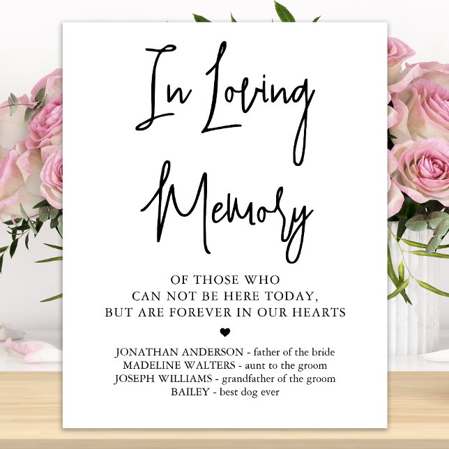 Wedding Memorial Personalised In Loving Memory Poster (Creator Uploaded)