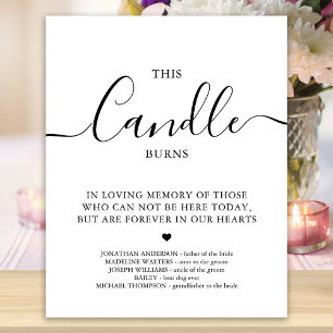 Wedding Memorial Personalised This Candle Burns Poster