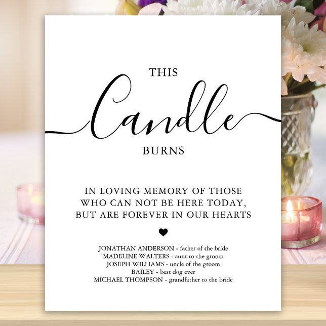 Wedding Memorial Personalised This Candle Burns Poster (Creator Uploaded)