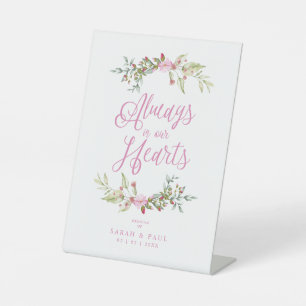 Wedding Memorial Table Floral Motivational Quote Pedestal Sign