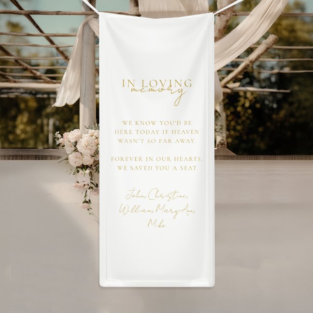 Wedding, Memorial, White, Banner ("In loving memory" Memorial, White, Banner with your Text/Names for Wedding or other Occasions.)