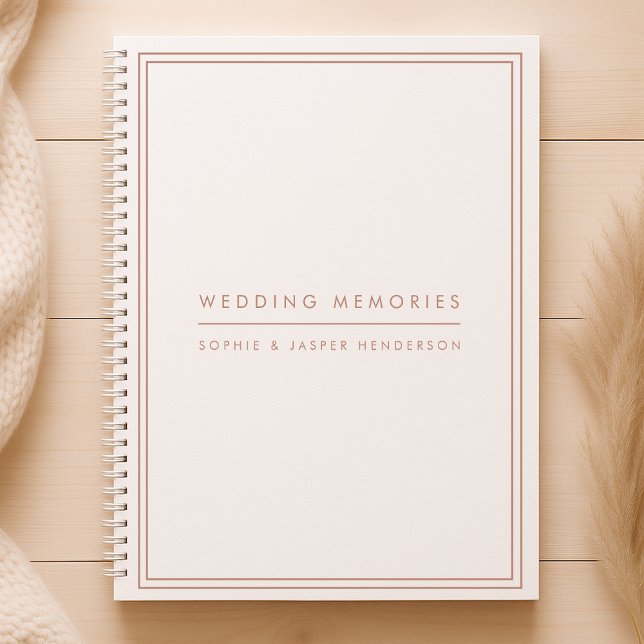 Wedding Memories Elegant Faux Rose Gold and White Notebook (Creator Uploaded)