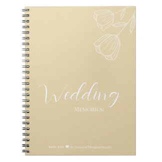 Wedding Memories Gold Spiral Photo Notebook