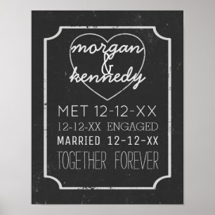 Wedding Memory Engagement Story Black and White Poster